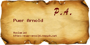 Puer Arnold névjegykártya